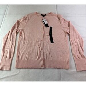BANANA REPUBLIC Women's Light Pink Button Down Cardigan Sweater Size Med NEW
